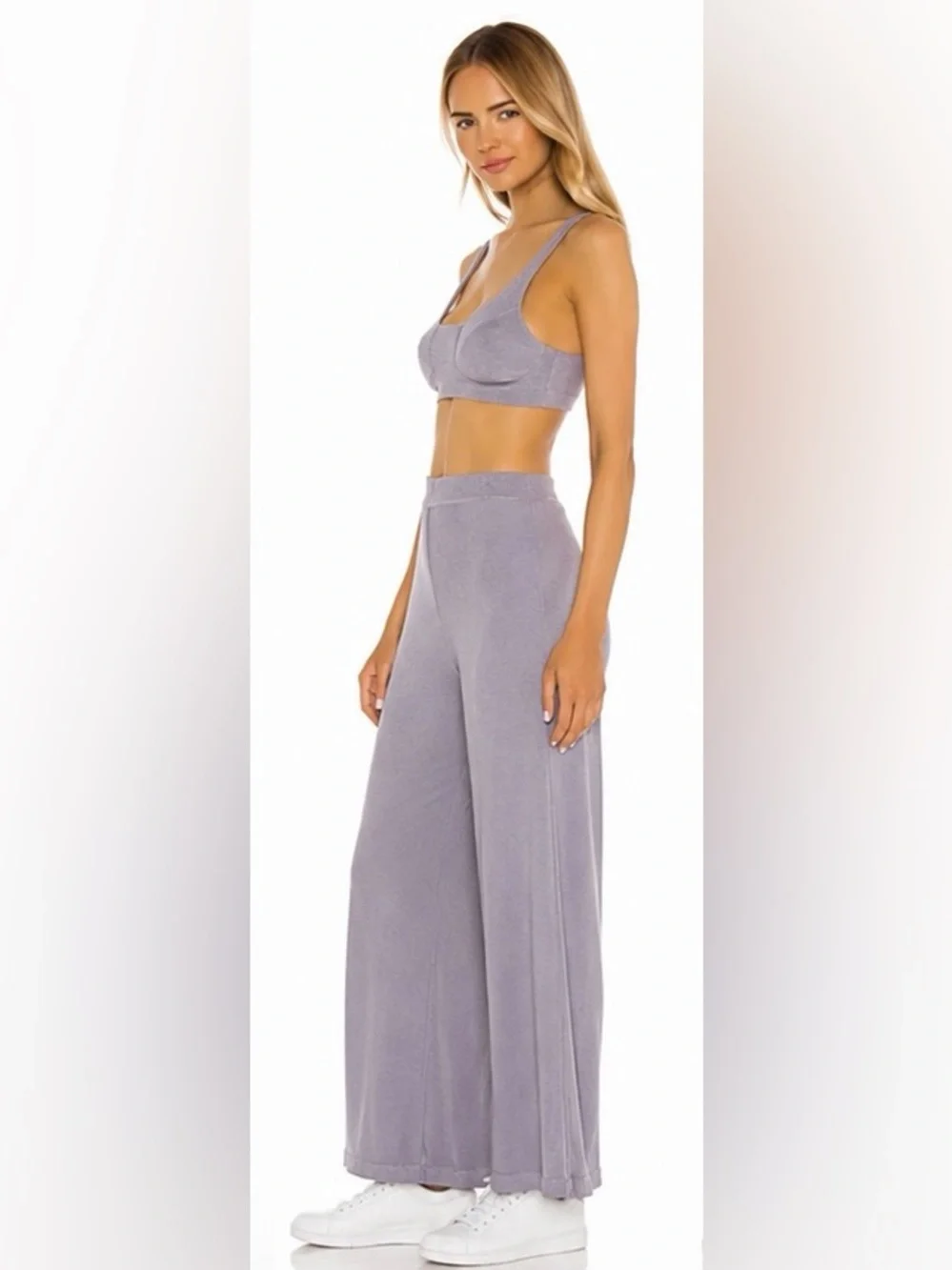 Free People| ‘Show Off’ Cropped Knit Set (Lavender)